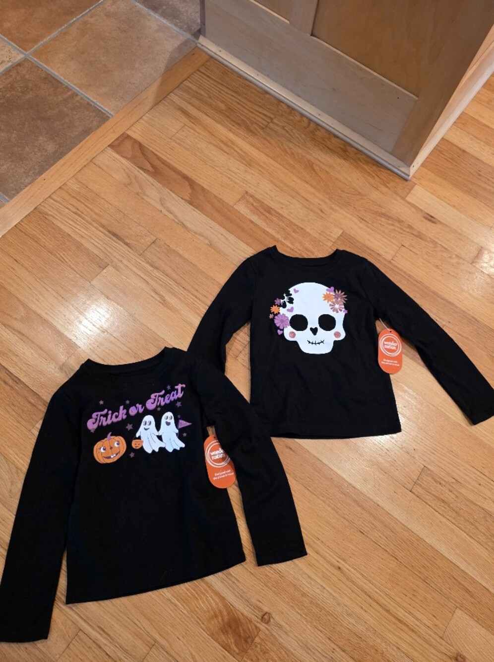 Wonder Nation Halloween Girls Long Sleeve Tops